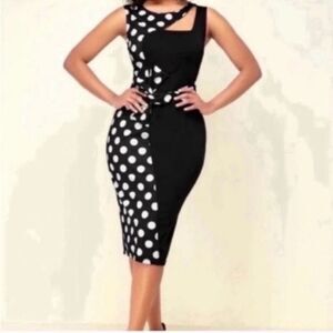 New Elegant Polka dot dress